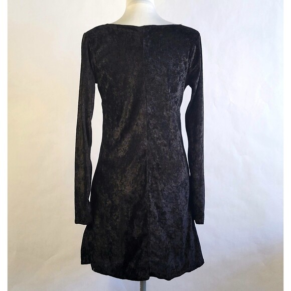 Halloween costume black velvet dress scoop neck womens size small - Picture 2 of 4